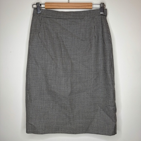MaxMara Wool Houndstooth Pencil Skirt Knee-length Size 10 - Picture 1 of 4
